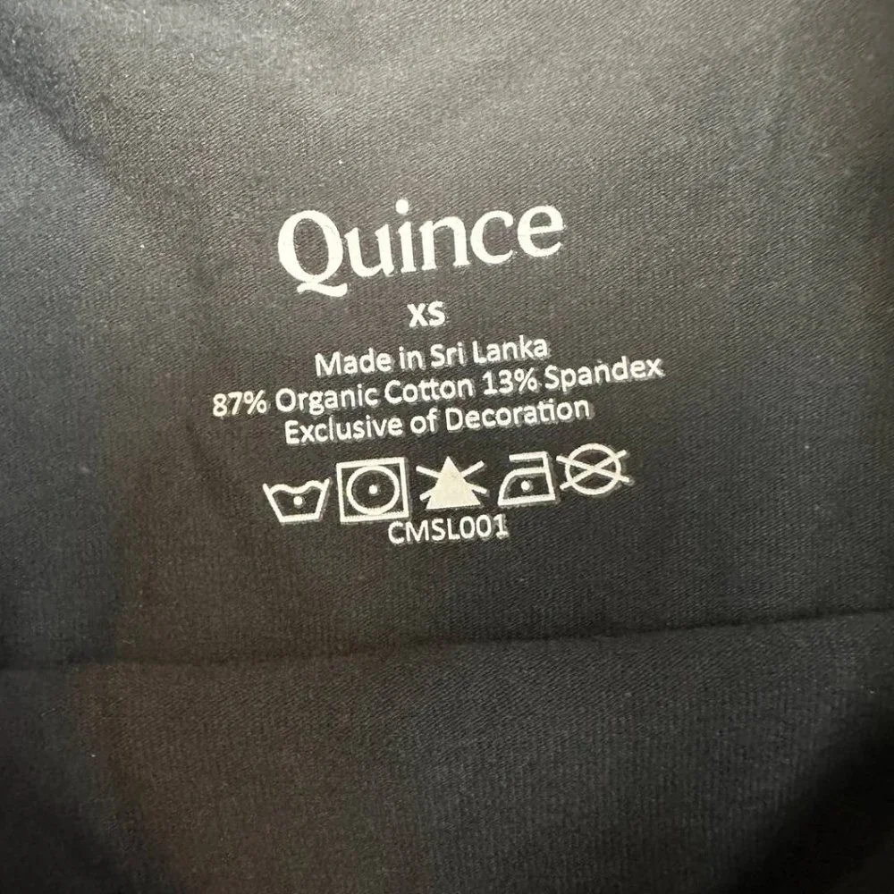 Quince Stretch Cotton Jersey Short Sleeve Bodysuit Size XS- NWT Black - Picture 6 of 9